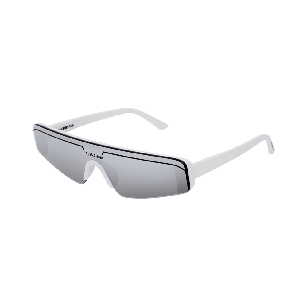 Balenciaga BB0003S White / Silver Grey Mirrored Sunglasses product photo 1