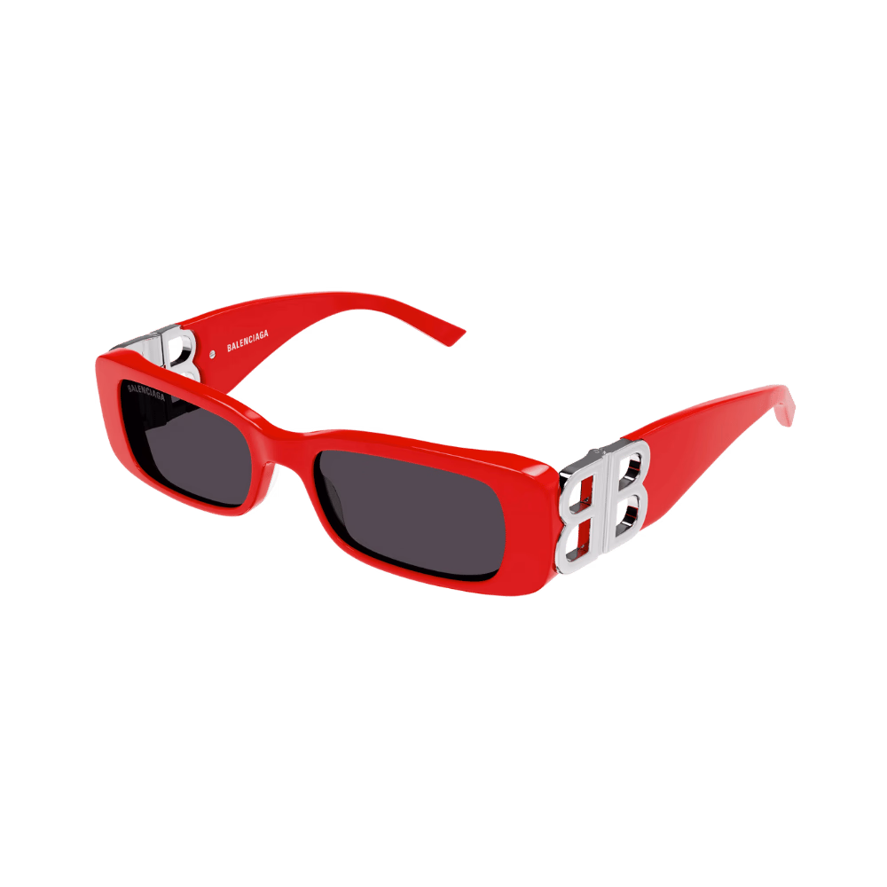 Balenciaga BB0096S Solid Red Silver / Grey Sunglasses product photo 1