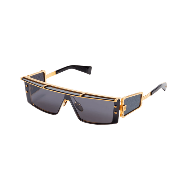 Balmain WONDER BOY - III BPS-127A-145 Gold - Black w/ shield: Dark Grey - Black Flash Mirror - AR visor & side shield : Dark Grey-AR Sunglasses
