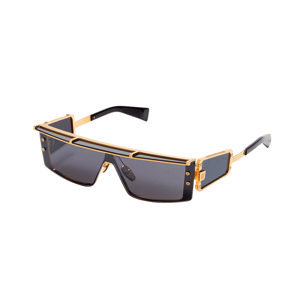 Balmain WONDER BOY - III BPS-127A-145 Gold - Black w/ shield: Dark Grey - Black Flash Mirror - AR visor & side shield : Dark Grey-AR Sunglasses product photo 1