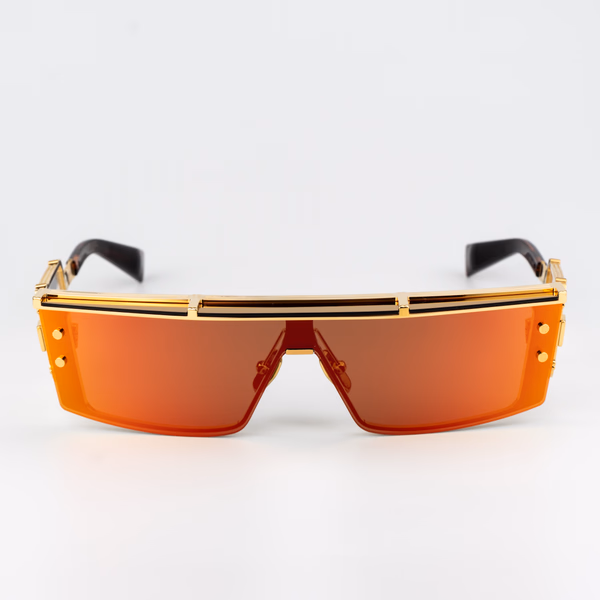 WONDER BOY - III
BPS-127C-145 Gold - Red Swirl w/ shield: Dark brown - Red Mirror - AR  visor & side shield AR Sunglasses
