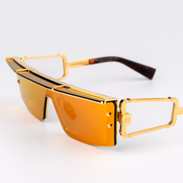 WONDER BOY - III
BPS-127C-145 Gold - Red Swirl w/ shield: Dark brown - Red Mirror - AR  visor & side shield AR Sunglasses