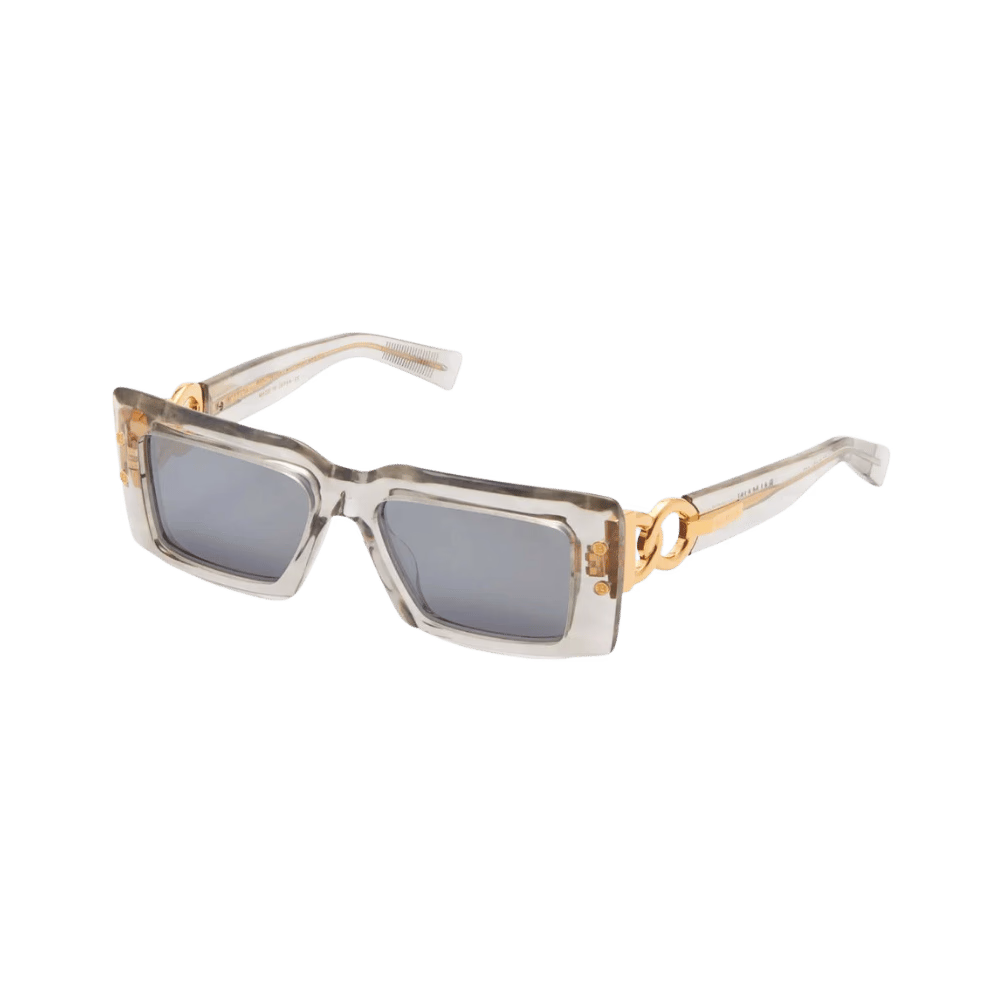 Balmain IMPERIAL BPS-145C-53 Grey Crystal with Gold Flakes - Gold w/ Dark Grey - White Gold Flash - AR Sunglasses product photo 1