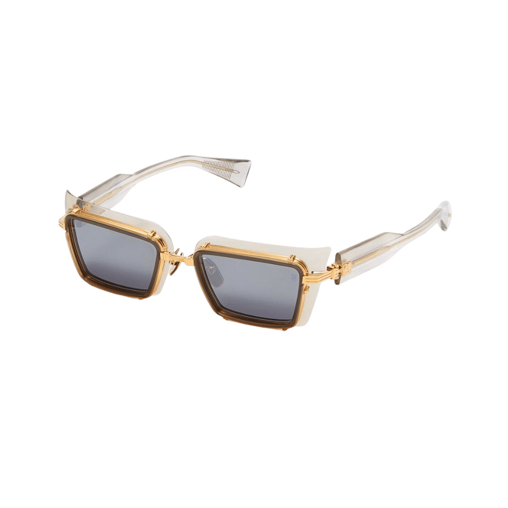 Balmain ADMIRABLEBPS-130B-52 Grey Crystal W/ Gold Flakes / White Gold Flash Sunglasses product photo 1