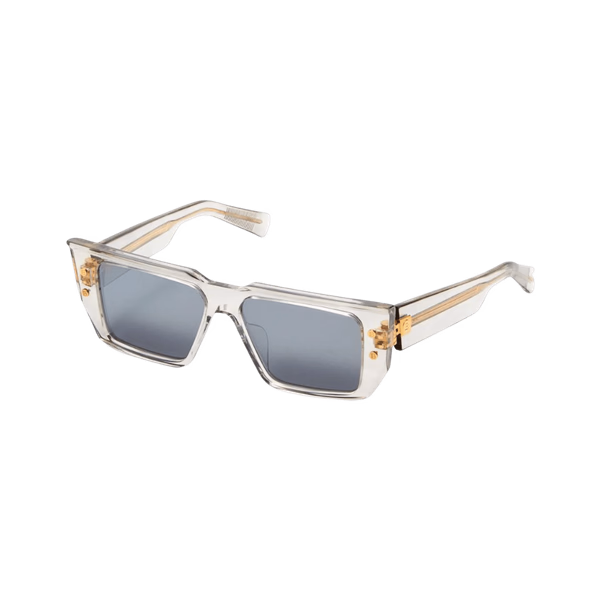 Balmain B-VIBPS-128B-54 Grey Crystal W/ Gold Flakes / White Gold / White Gold Flash Sunglasses Balmain B-VIBPS-128B-54 Grey Crystal W/ Gold Flakes / White Gold / White Gold Flash Sunglasses
