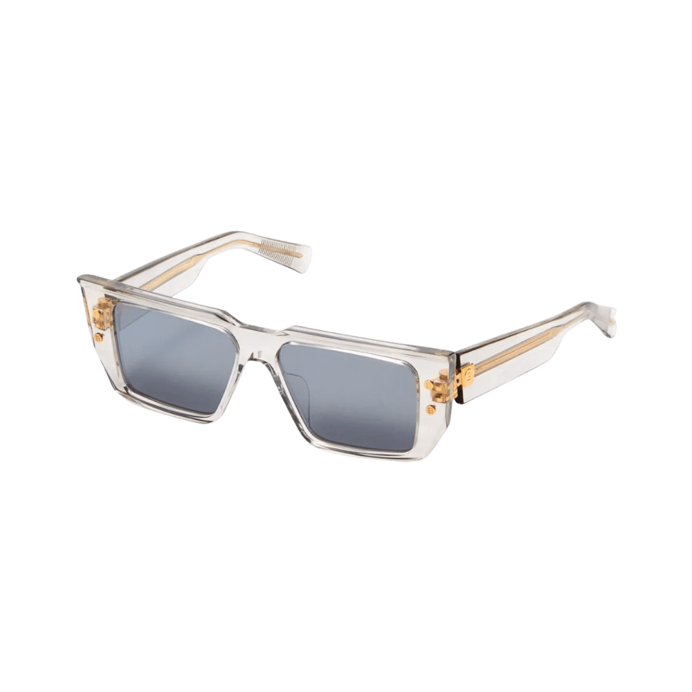 Balmain B-VIBPS-128B-54 Grey Crystal W/ Gold Flakes / White Gold / White Gold Flash Sunglasses product photo 1