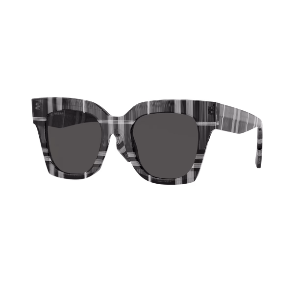 Burberry BE4364 KITTY Check White Black / Dark Grey Sunglasses Burberry BE4364 KITTY Check White Black / Dark Grey Sunglasses