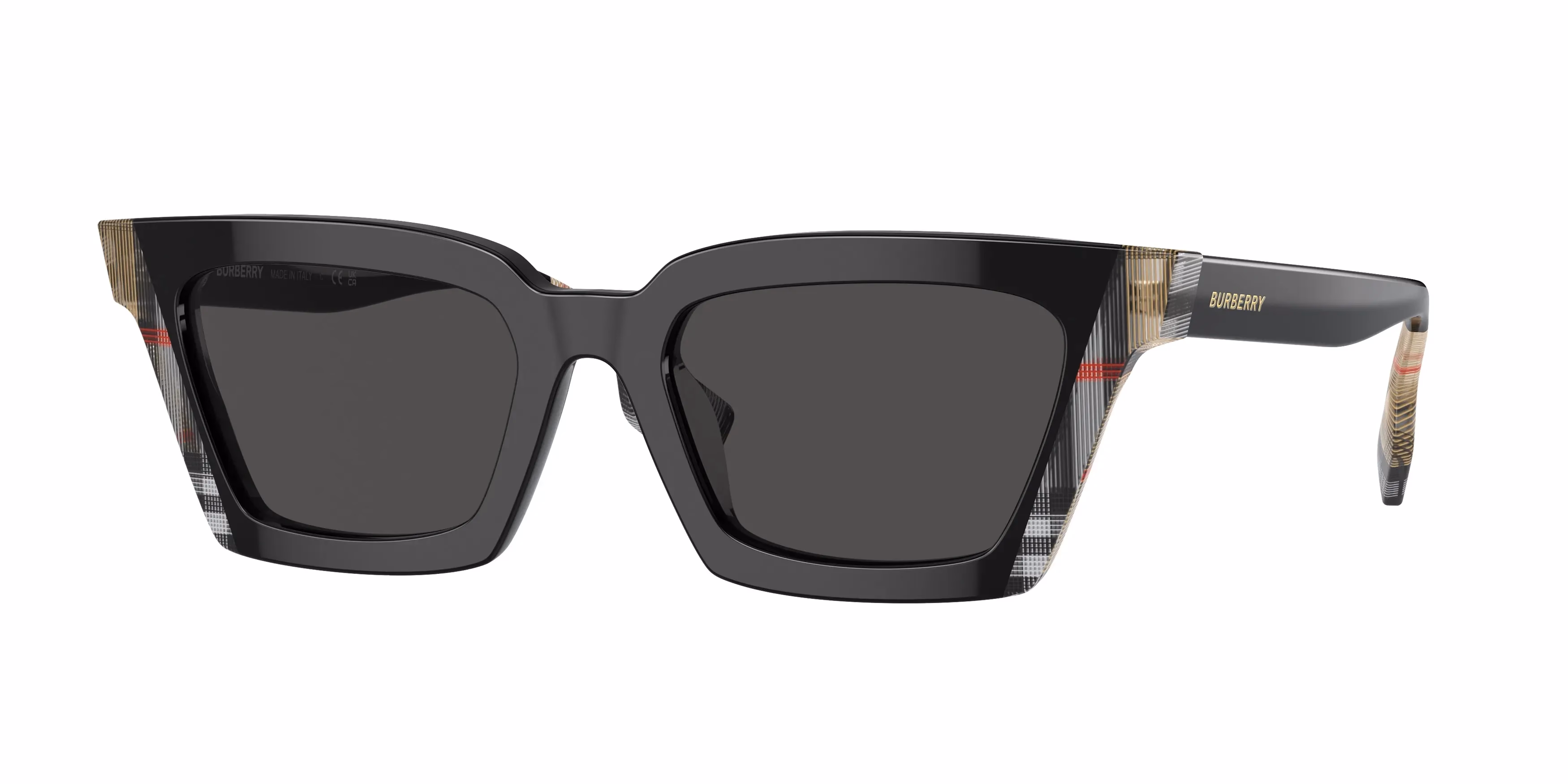 Burberry BE4392U Black Vintage Check / Dark Grey Sunglasses product photo 1