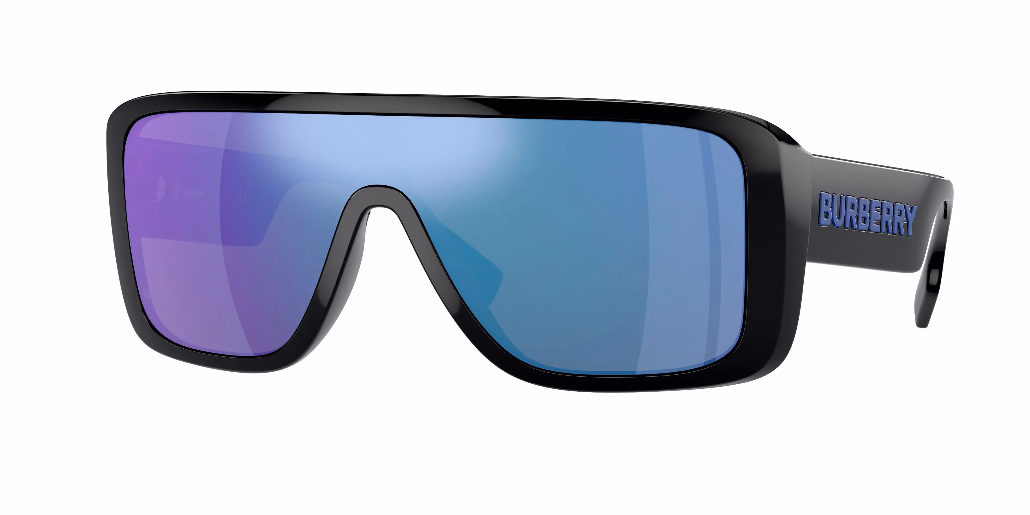 Burberry BE4401U Shiny Black / Light Green Mirror Blue Sunglasses product photo 1