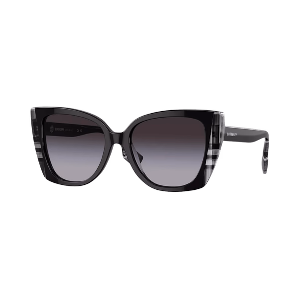 Burberry BE4393 Black / Check White Black / Grey Gradient Burberry BE4393 Black / Check White Black / Grey Gradient