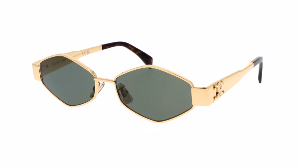 Celine CL40254U METAL TRIOMPHE Gold / Green Sunglasses Celine CL40254U METAL TRIOMPHE Gold / Green Sunglasses
