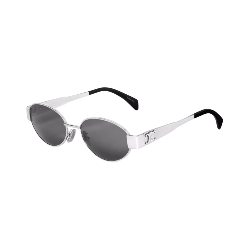 Celine CL40235U METAL TRIOMPHE Palladium Silver / Smoke Grey Sunglasses product photo 1