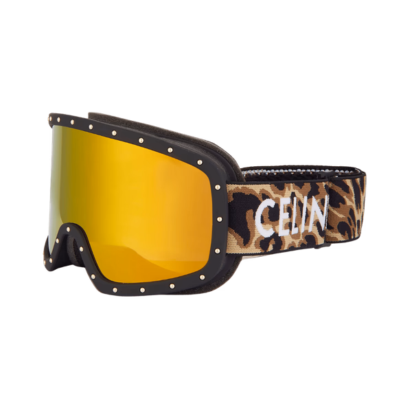 Celine CL40196U SKI MASK 99C Black Animal / Gold Mirror Celine CL40196U SKI MASK 99C Black Animal / Gold Mirror
