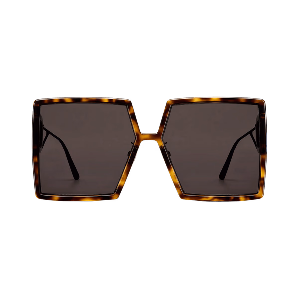 Dior 30MONTAIGNE SU Metal Shiny Dark Havana / Grey Smoke Mirror Sunglasses