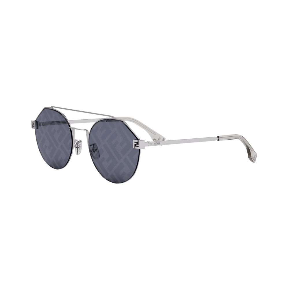 Fendi FE40060U Shiny Palladium / Dark Blue Silver Mirror Logo Pattern Sunglasses product photo 1