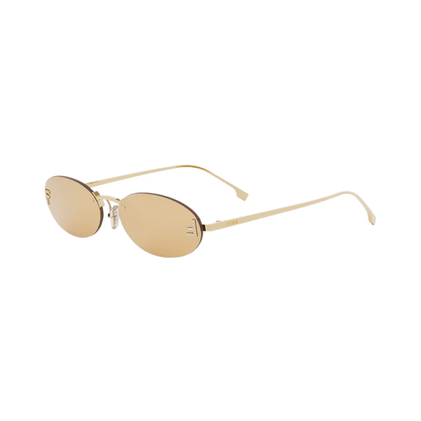 FE4075US FENDI FIRST CRYSTAL Metal Shiny Yellow Gold / Yellow Gold Mirror Sunglasses FE4075US FENDI FIRST CRYSTAL Metal Shiny Yellow Gold / Yellow Gold Mirror Sunglasses
