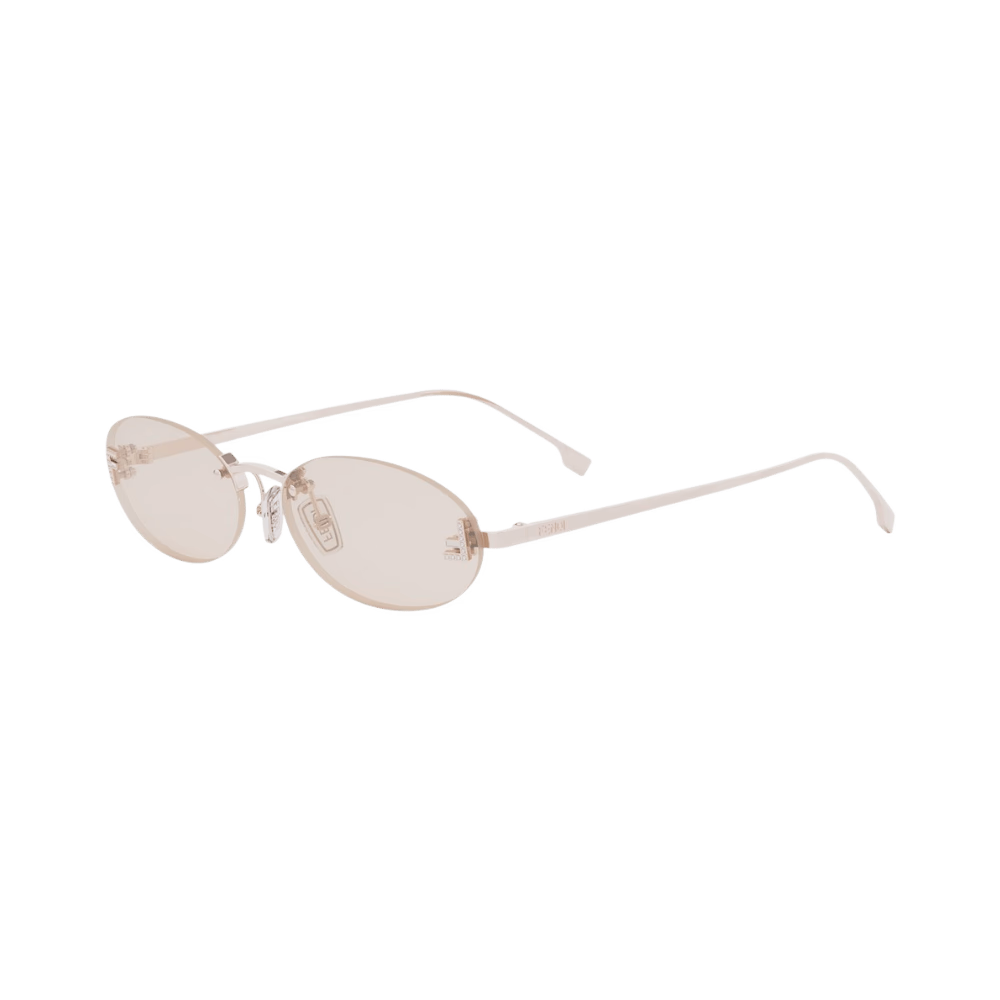 FE4075US FENDI FIRST CRYSTAL Metal Shiny Rose / Light Brown Nude Sunglasses product photo 1