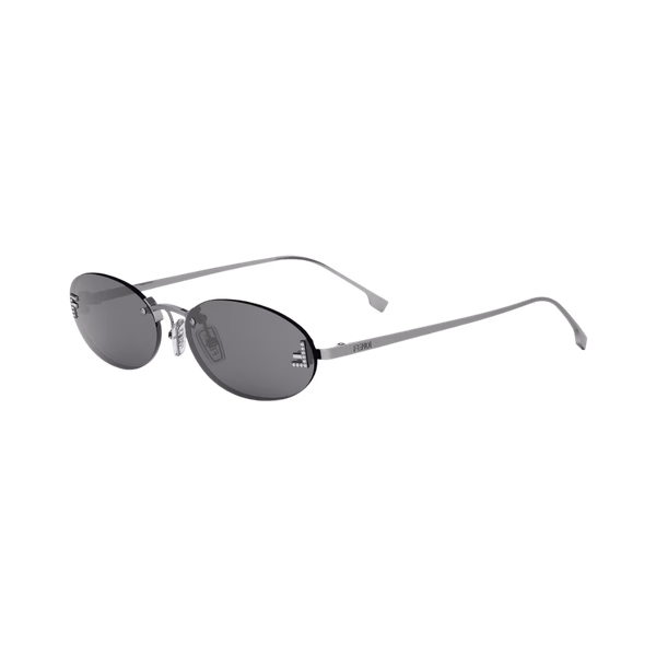 FE4075US FENDI FIRST CRYSTAL Metal Shiny Silver / Grey Sunglasses FE4075US FENDI FIRST CRYSTAL Metal Shiny Silver / Grey Sunglasses