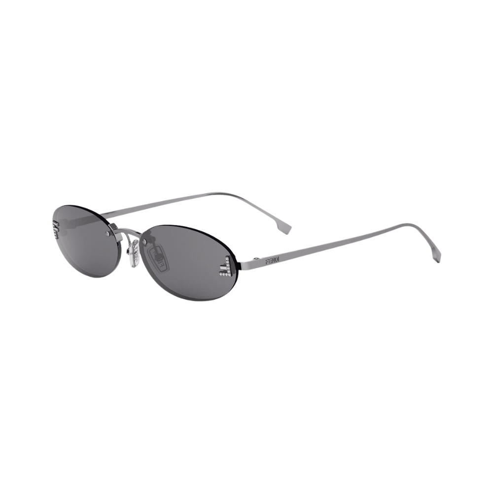 FE4075US FENDI FIRST CRYSTAL Metal Shiny Silver / Grey Sunglasses product photo 1