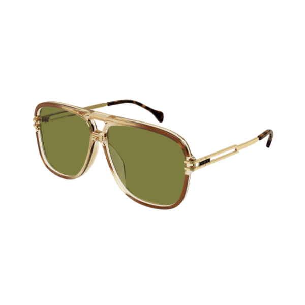 Gucci GG1105S Brown / Gold / Green Sunglasses Gucci GG1105S Brown / Gold / Green Sunglasses