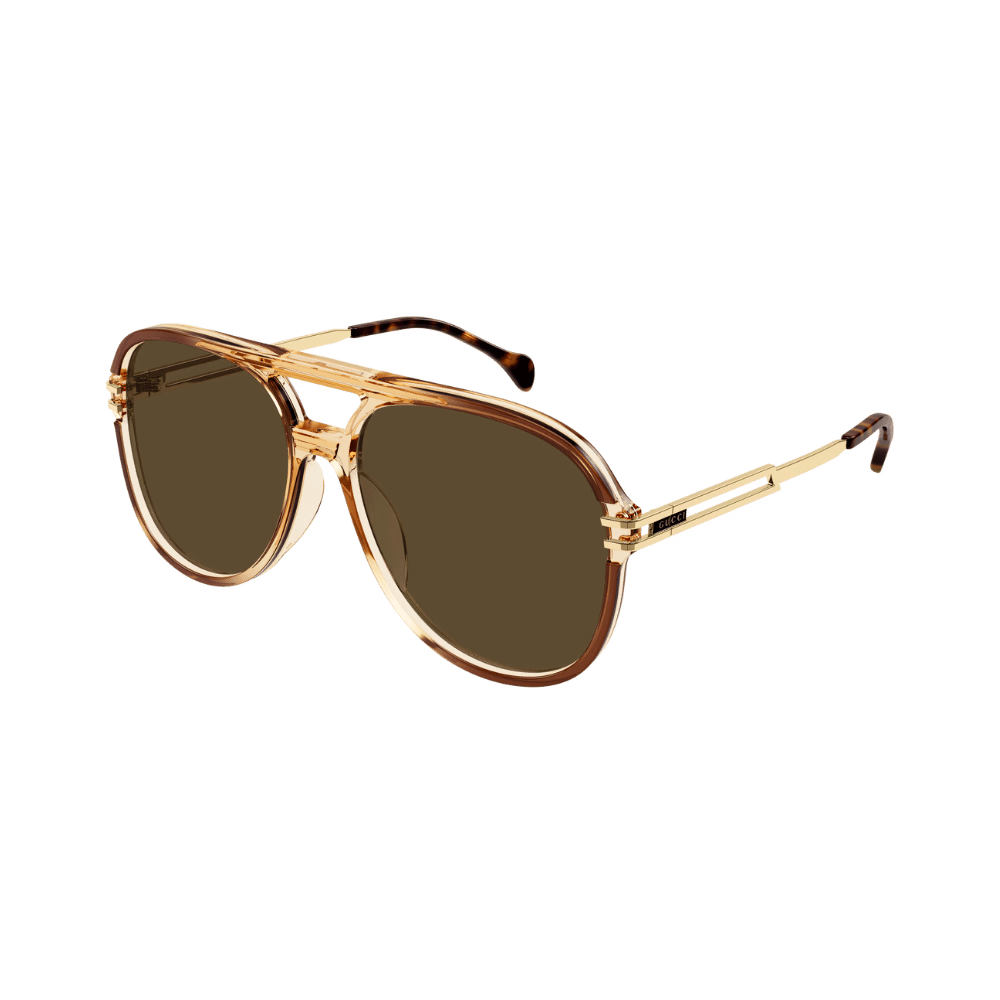 Gucci GG1104S Transparent Brown / Gold / Brown Sunglasses product photo 1