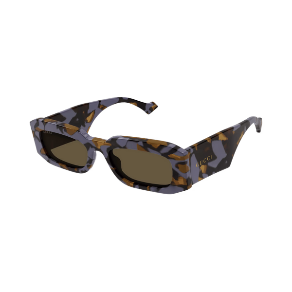 Gucci GG1426S Big Spotted Lilac And Brown Havana / Brown Sunglasses