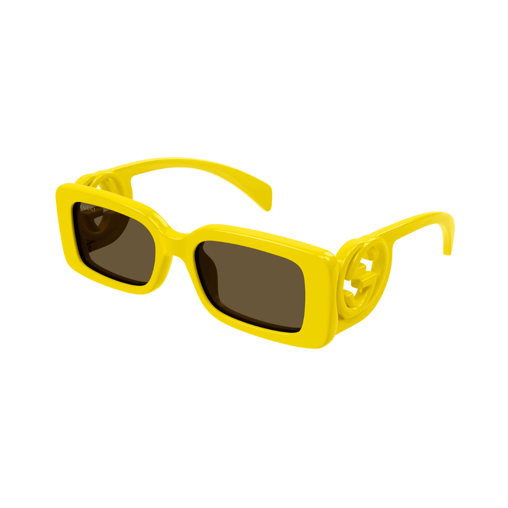 Gucci GG1325S Acid Yellow / Brown Sunglasses product photo 1