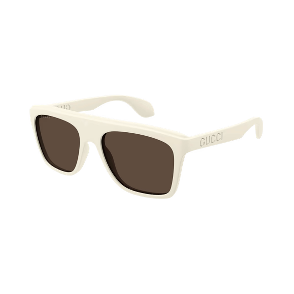 Gucci GG1570S Matte White / Brown Sunglasses Gucci GG1570S Matte White / Brown Sunglasses