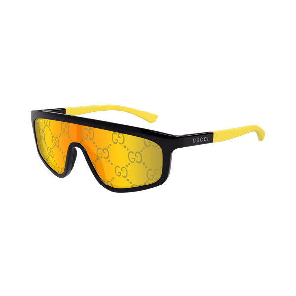 Gucci GG1736S Black / Yellow Mirror Logo Sunglasses Gucci GG1736S Black / Yellow Mirror Logo Sunglasses