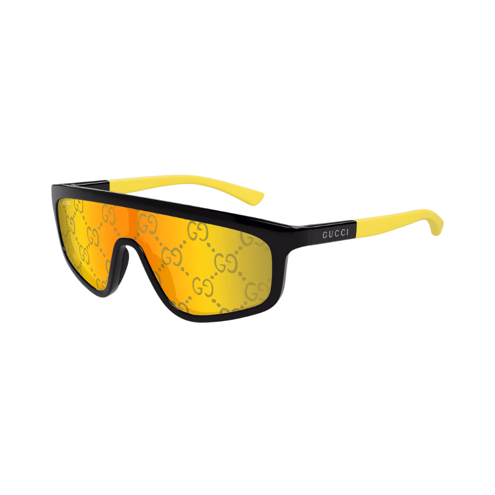 Gucci GG1736S Black / Yellow Mirror Logo Sunglasses product photo 1