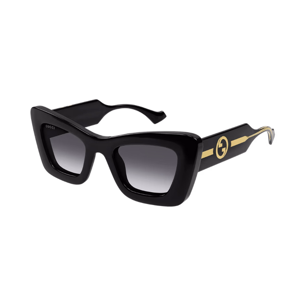 Gucci GG1552S Shiny Black / Crystal / Grey Gradient Sunglasses Gucci GG1552S Shiny Black / Crystal / Grey Gradient Sunglasses