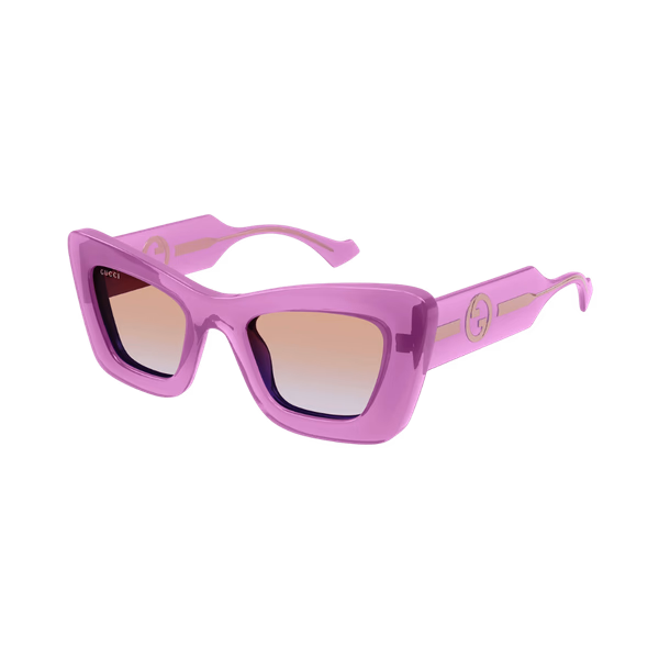Gucci GG1552S Transparent Magenta Pink / Gradient Orange Violet Sunglasses Gucci GG1552S Transparent Magenta Pink / Gradient Orange Violet Sunglasses