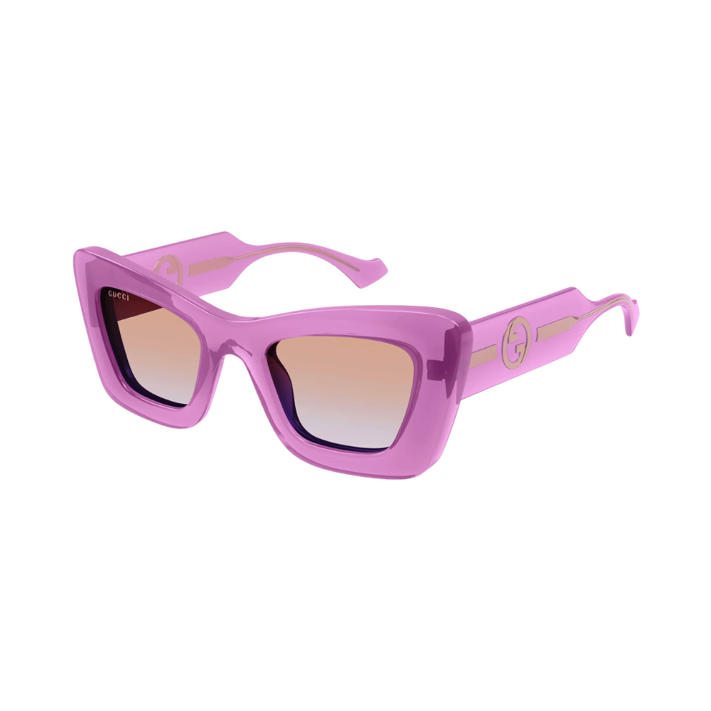Gucci GG1552S Transparent Magenta Pink / Gradient Orange Violet Sunglasses product photo 1