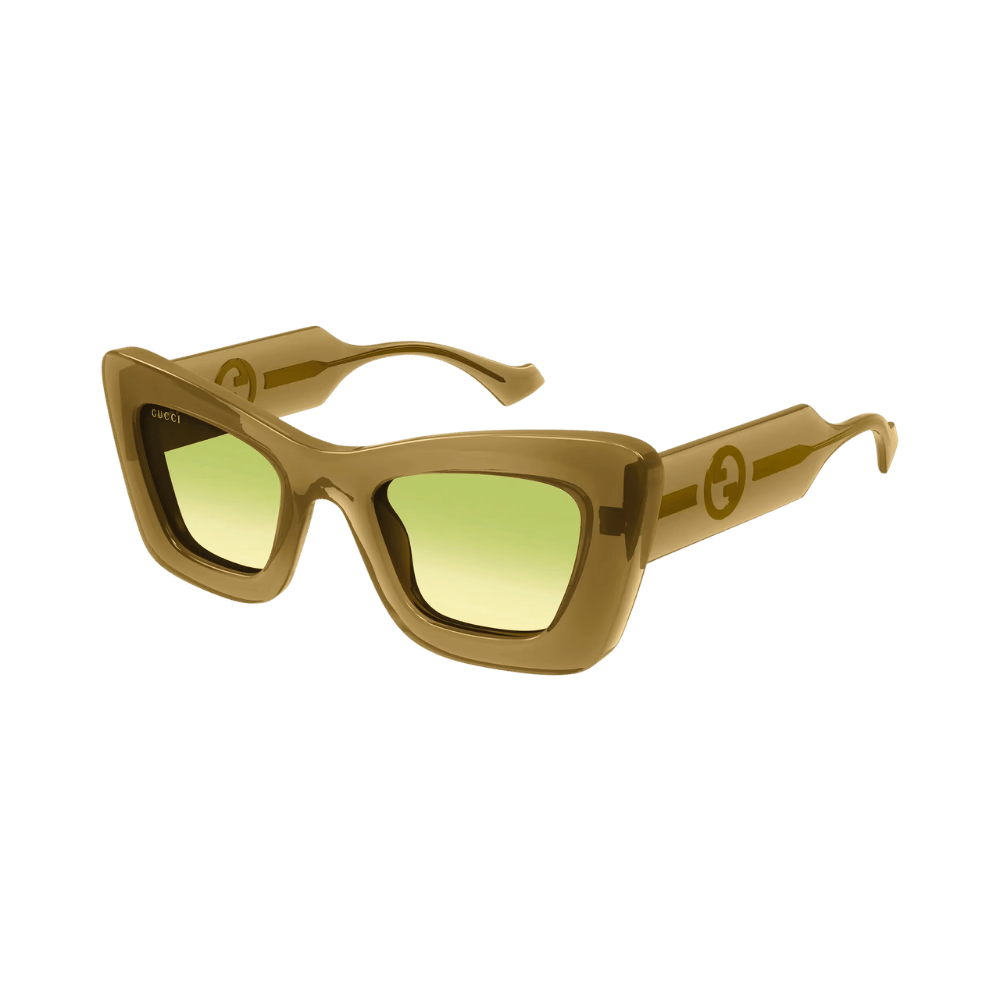 Gucci GG1552S Shiny Brown Crystal / Light Green Gradient Sunglasses product photo 1