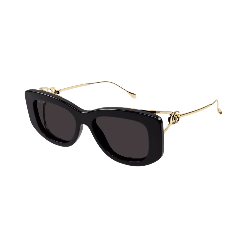 Gucci GG1566S Black / Gold / Grey Sunglasses product photo 1