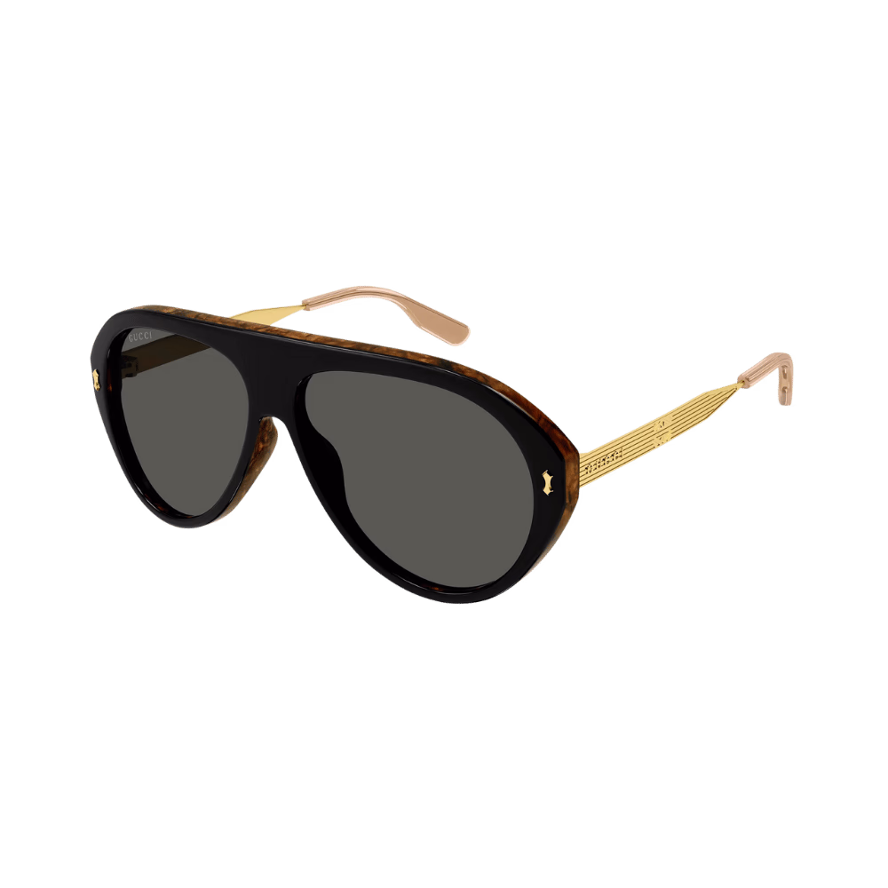 Gucci GG1515S Bilayer Black Gold / Havana / Grey Sunglasses product photo 1