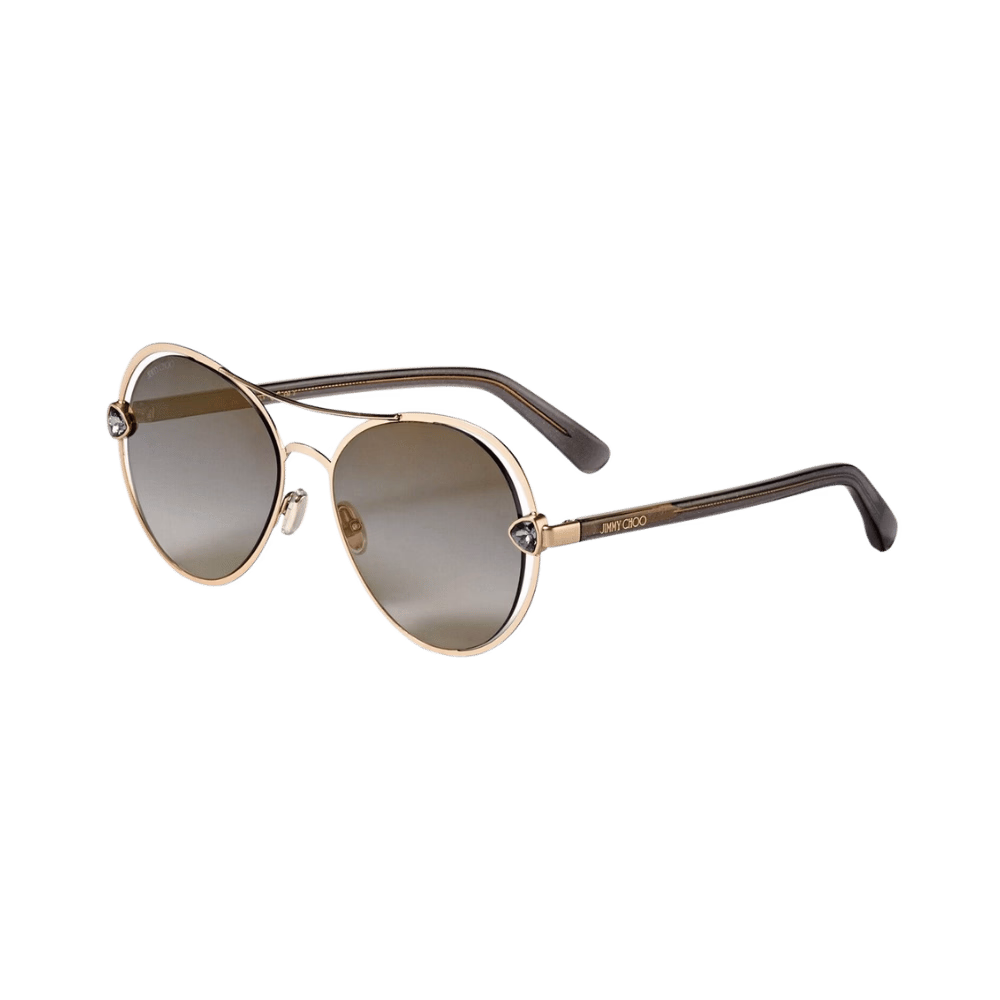 Jimmy Choo SARAH/S Gold Black / Grey Gradient Gold Mirror Sunglasses product photo 1