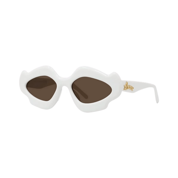 Loewe LW40109U Shiny Ivory / Brown Sunglasses Loewe LW40109U Shiny Ivory / Brown Sunglasses