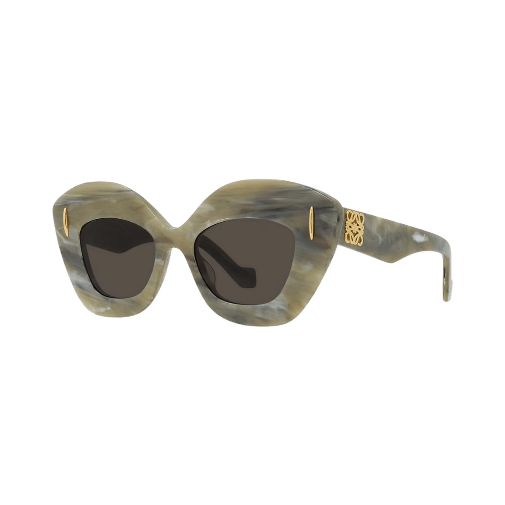 Loewe LW40127I Shiny Green Havana / Brown Sunglasses product photo 1