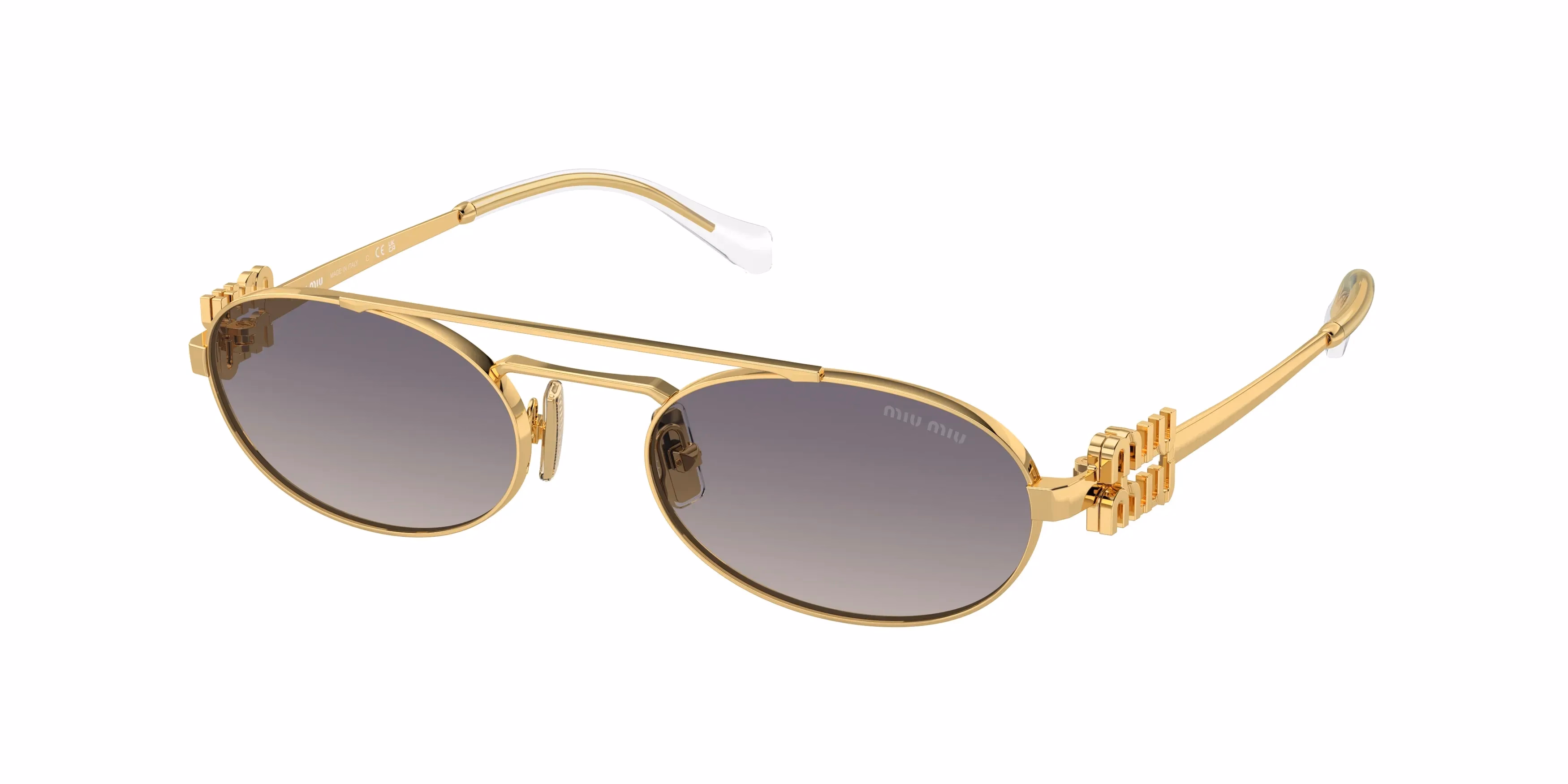 Miu Miu MU54ZS Gold / Grey Gradient Mirror Sunglasses product photo 1