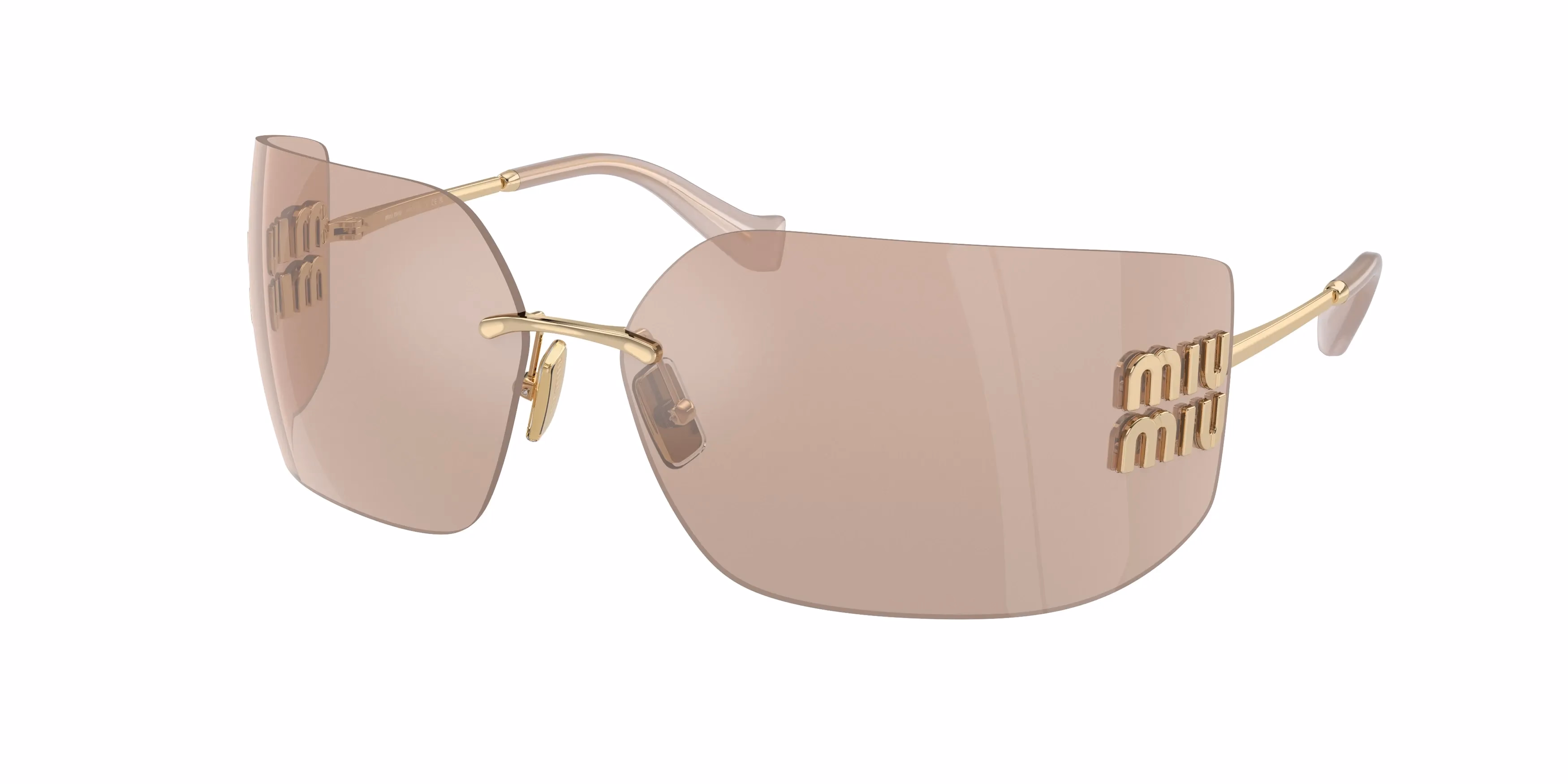 Miu Miu MU54YS Pale Gold / Pink Mirror Sunglasses product photo 1