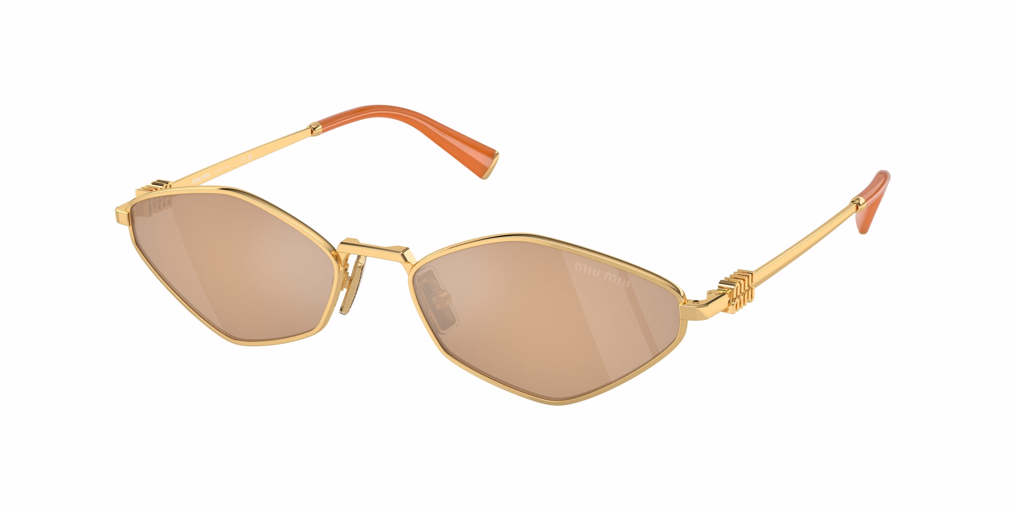 Miu Miu MU56ZS Gold / Orange Mirror Silver Sunglasses product photo 1
