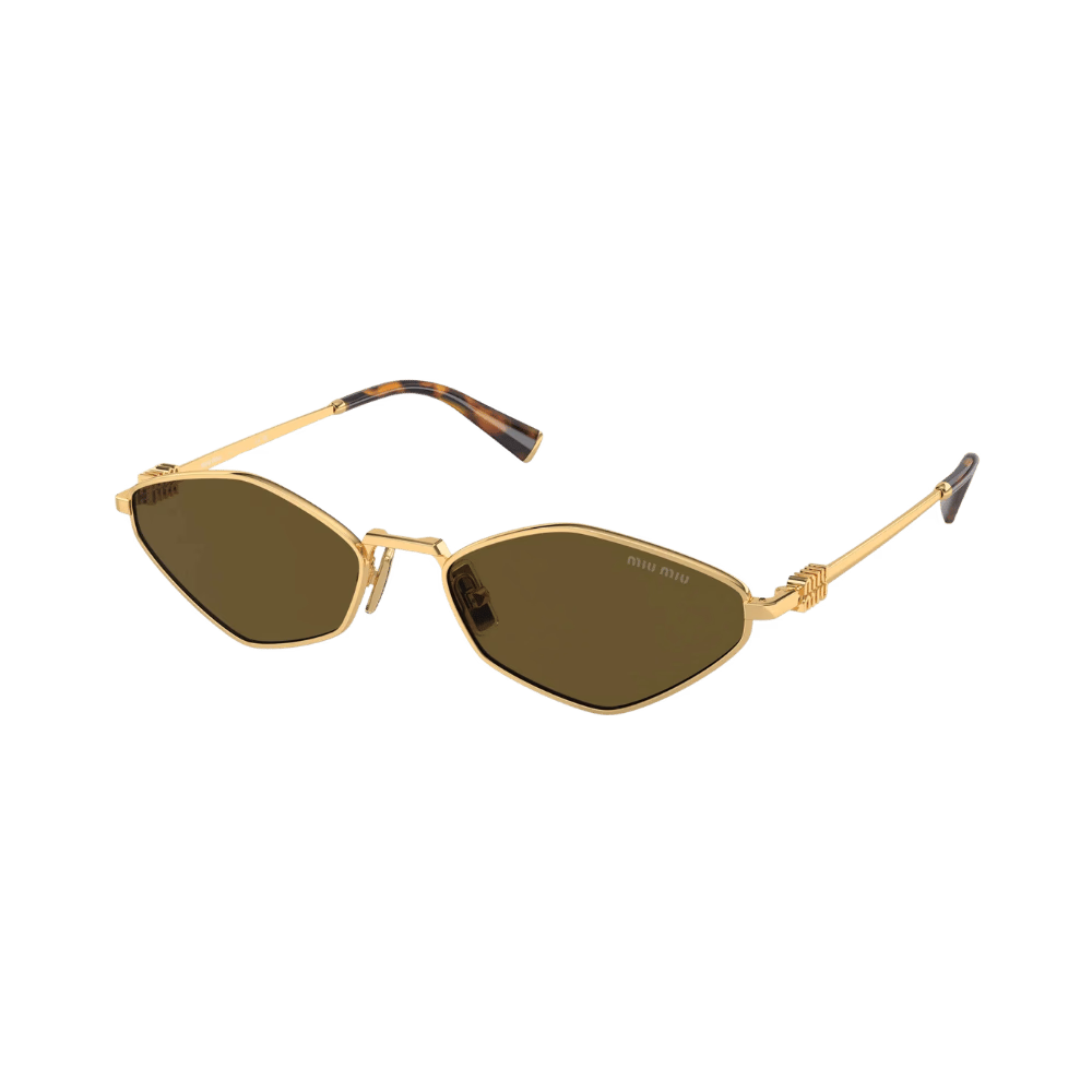 Miu Miu MU56ZS Gold / Dark Brown Sunglasses product photo 1