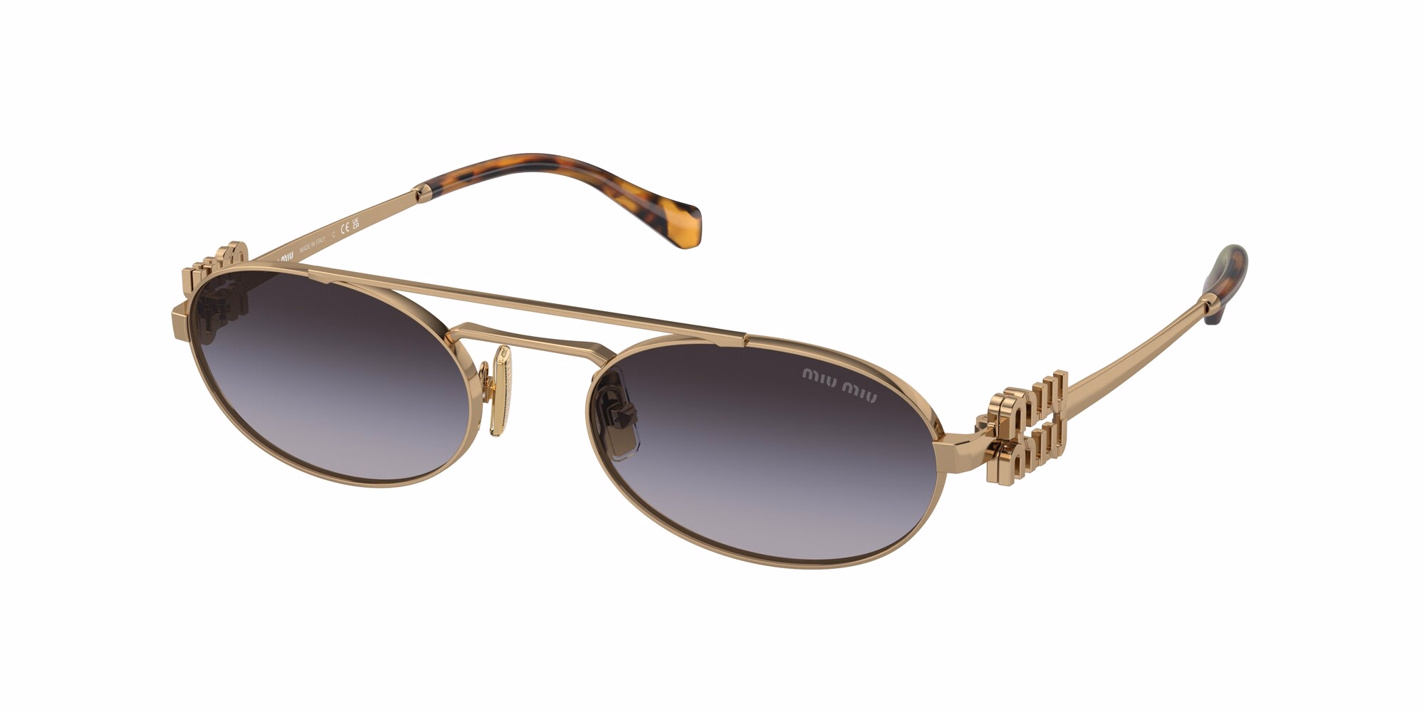Miu Miu MU54ZS Antique Gold / Grey Gradient Sunglasses product photo 1