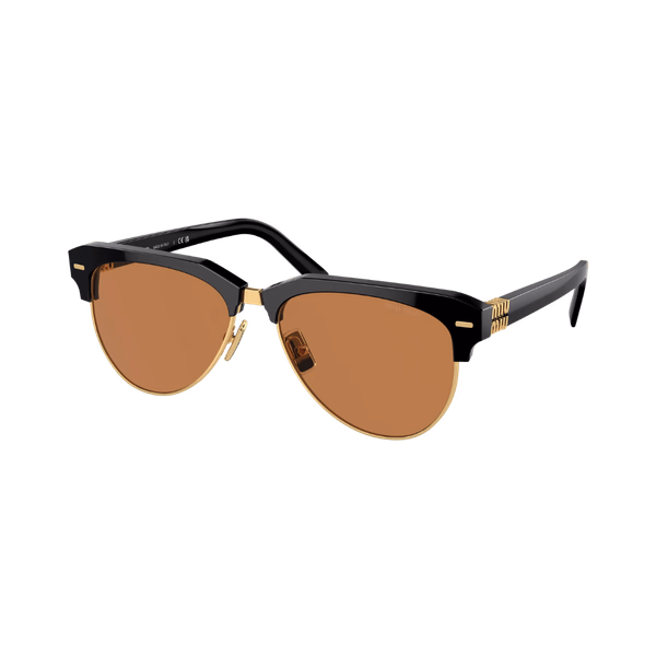 Miu Miu MU09ZS Black / Brown Sunglasses Miu Miu MU09ZS Black / Brown Sunglasses