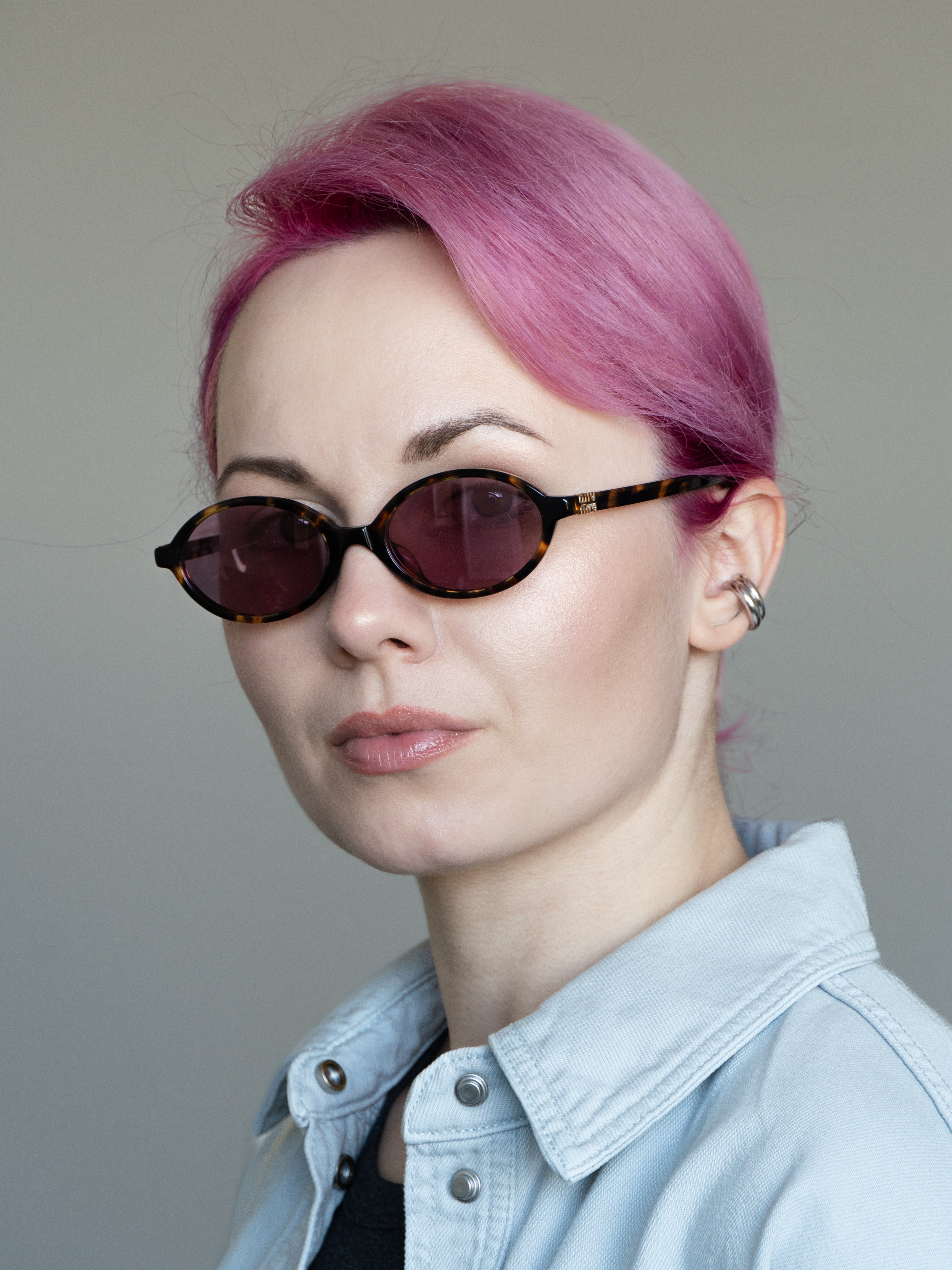 Miu Miu MU04ZSF Honey Havana / Dark Pink Mirror Silver Internal Glasses product photo 3