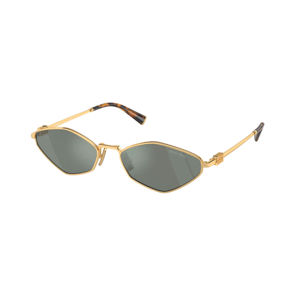 Miu Miu MU56ZS Gold / Green Mirror Internal Silver Miu Miu MU56ZS Gold / Green Mirror Internal Silver