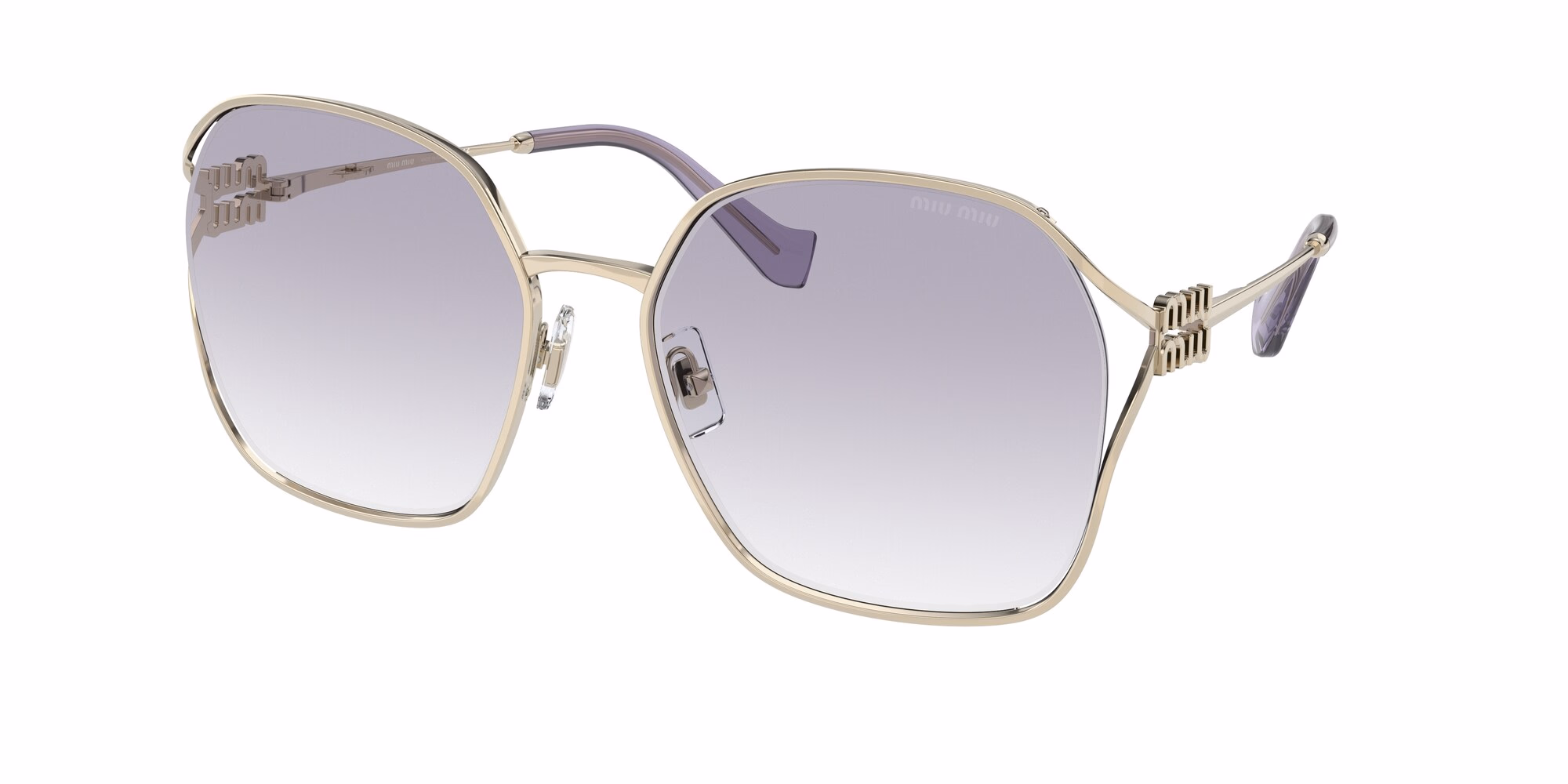 Miu Miu MU52WS Pale Gold / Clear Gradient Violet Sunglasses product photo 1