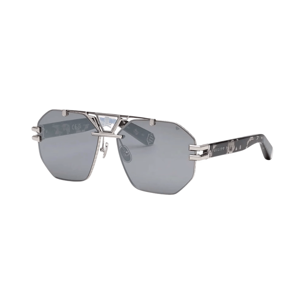 Philipp Plein SPP077V Palladium / Grey Havana / Smoke Silver Mirror product photo 1