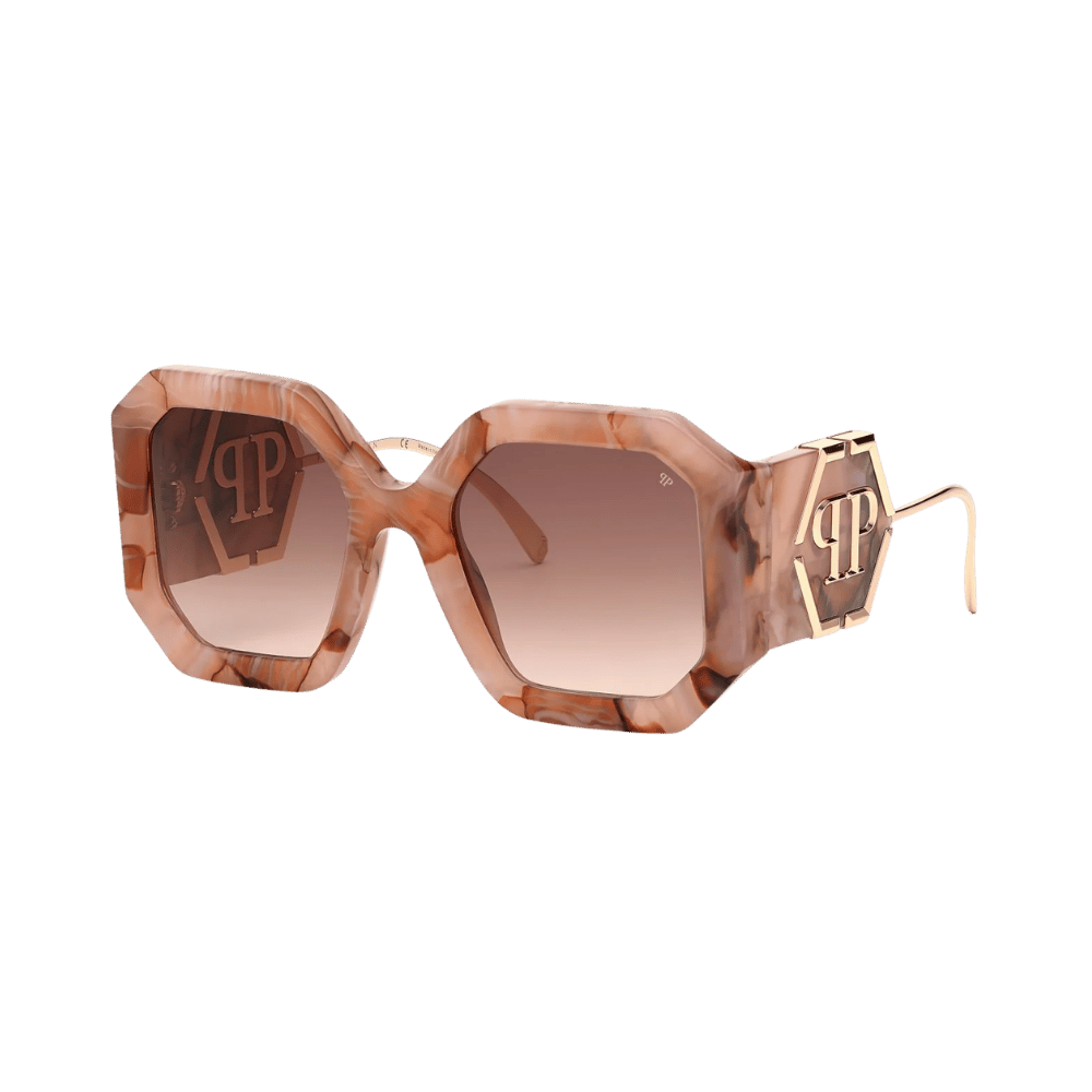 Philipp Plein SPP067 Shiny Pink Marble / Gold / Brown Gradient